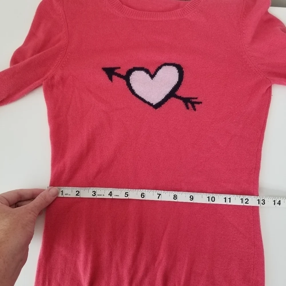 Lilly Pulitzer Pink Heart Print Wool Blend Long Sleeve Sweater Size XS - Picture 5 of 12